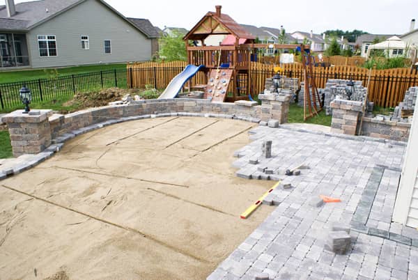 Patio installations may require earthwork or excavation.